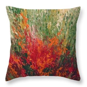 Garden of memories on throw pillow kusum shukla