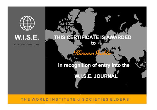 Kusum Shukla's entry in W.I.S.E Journal