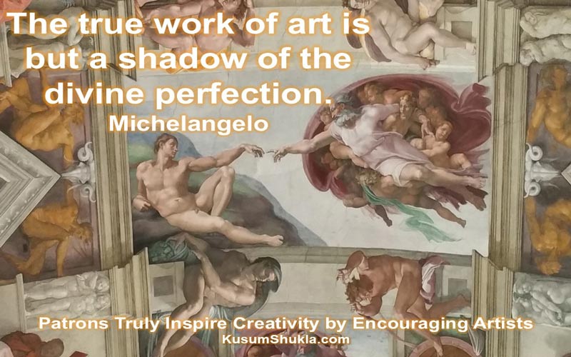 True art is a tribute to the Divine Michelangelo's The Creation of Adam and quote